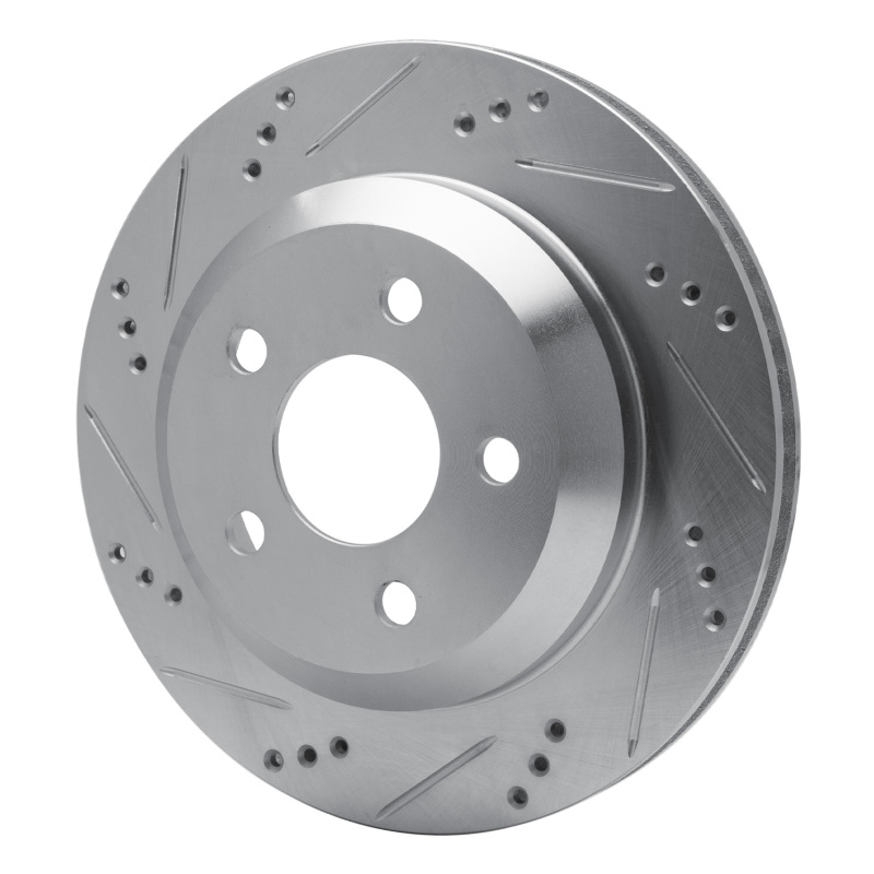 Chevrolet Camaro Brake Rotor (1) - Rear Left - R1 Concepts - Drilled & Slotted - Silver - `98-`02